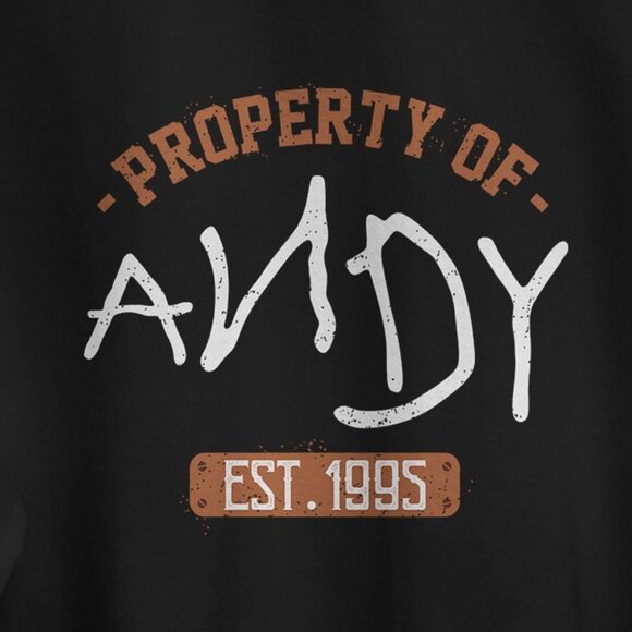 Toy Story Property of Andy 90s Movie Pixar Retro Style Graphic Cozy Sweatshirt - Picture 2 of 5